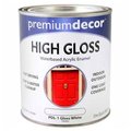 General Paint Premium Dcor Waterborne Acrylic Enamel, Gloss Finish, White, Quart - 796083 796083